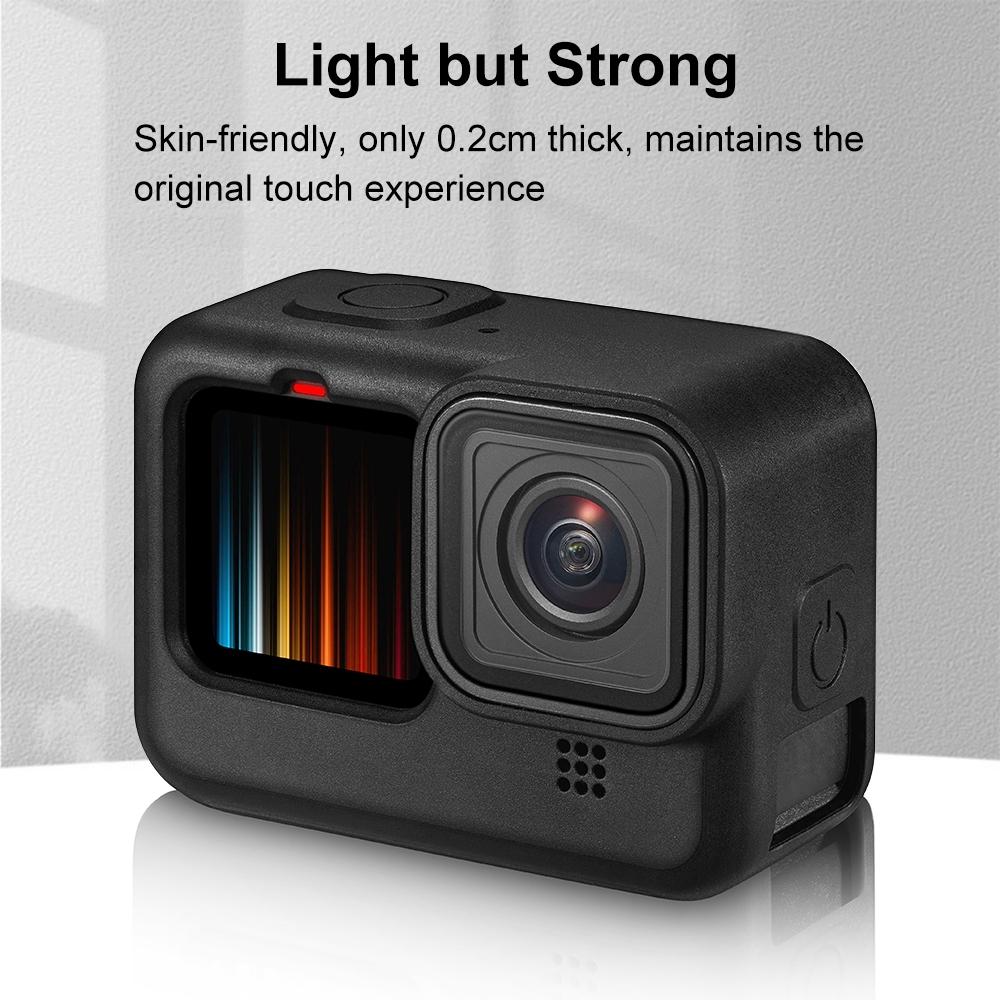 Silicone Case with Wrist Strap and Lens Cover for Gopro Hero 9-12 - Black 5