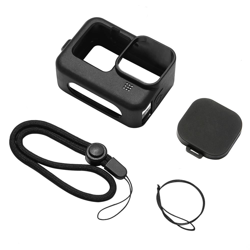 Silicone Case with Wrist Strap and Lens Cover for Gopro Hero 9-12 - Black 7