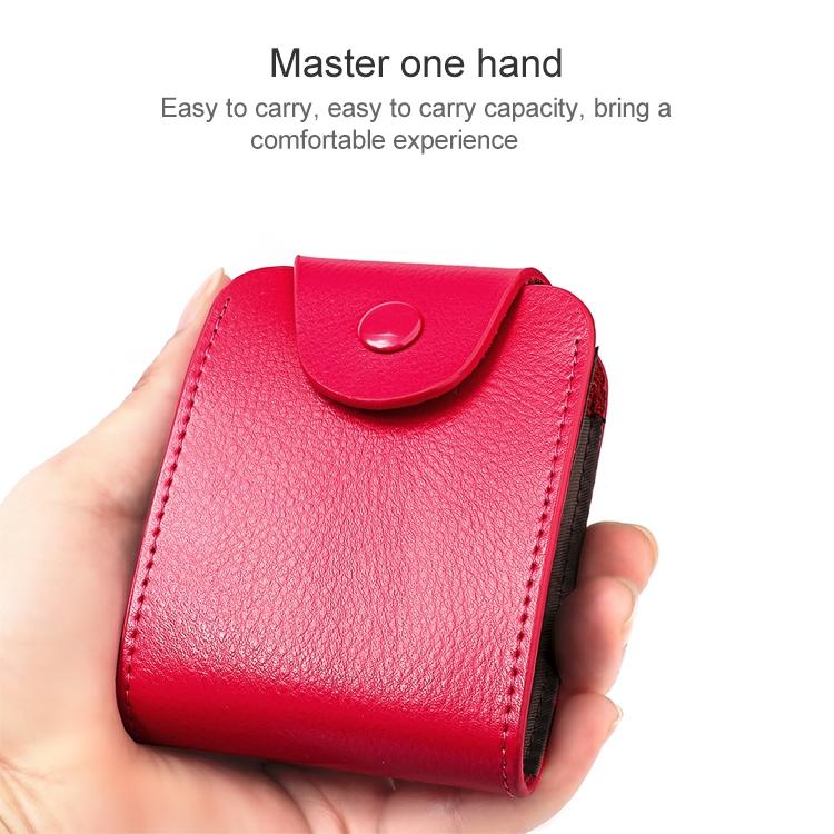 Black Litchi Leather Card Holder Wallet Large Capacity 8