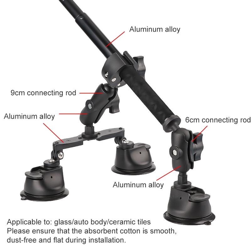 Selfie Stick Kit with Dual Leg and Single Suction Cups 4