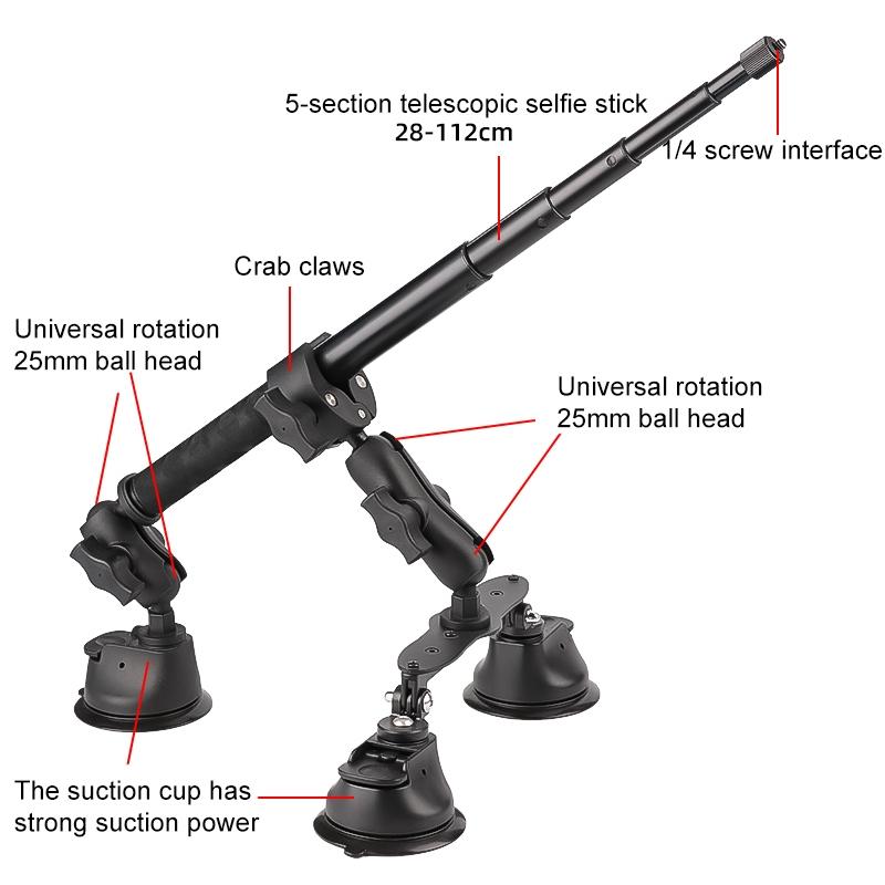 Selfie Stick Kit with Dual Leg and Single Suction Cups 5