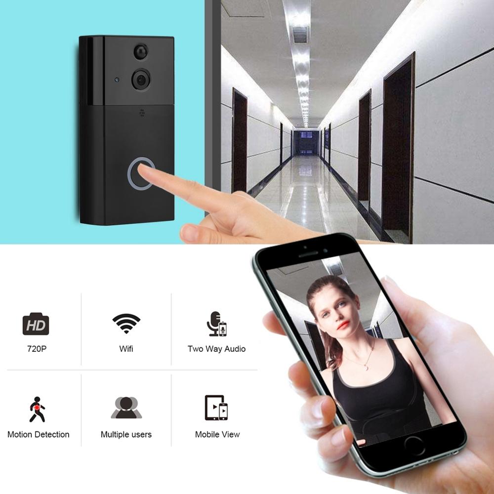 Smart Wifi Video Doorbell With Night Vision & Motion Detection - Black 3