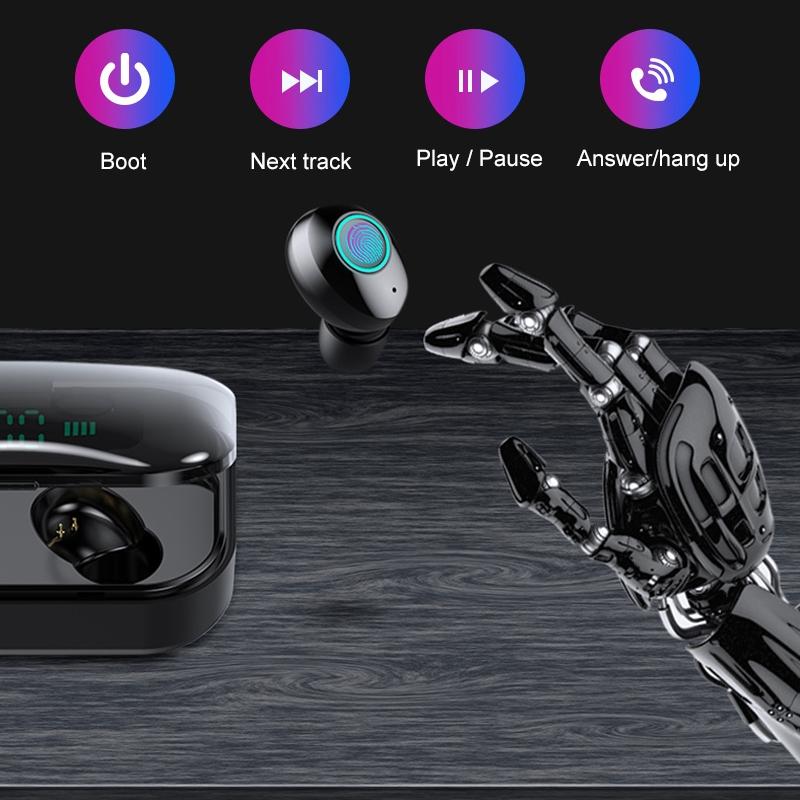 Wireless Stereo Bluetooth Headset with Charging Case and Digital Display - M7 Tws V5.0 - Black 11