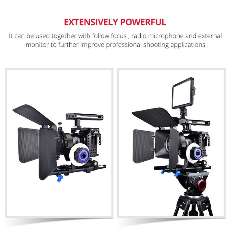 Video Camera Cage Stabilizer For Sony A7K / A72 / A73 / A7S2 / A7R3 / A7R2 / A7X Black 4