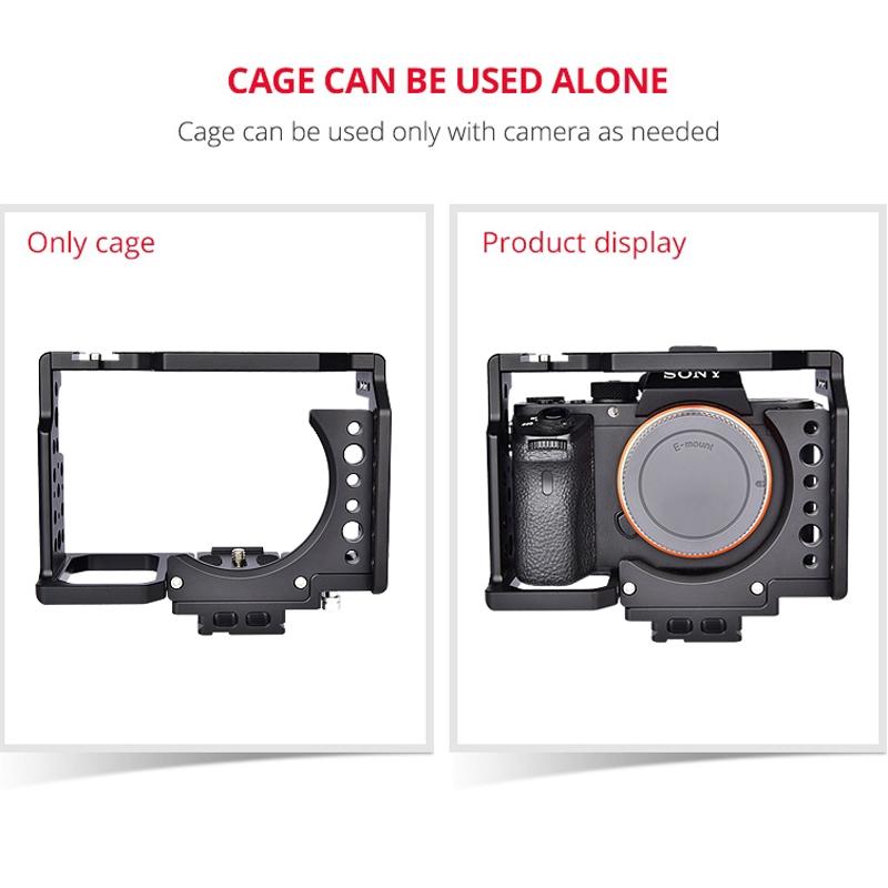 Video Camera Cage Stabilizer For Sony A7K / A72 / A73 / A7S2 / A7R3 / A7R2 / A7X Black 5