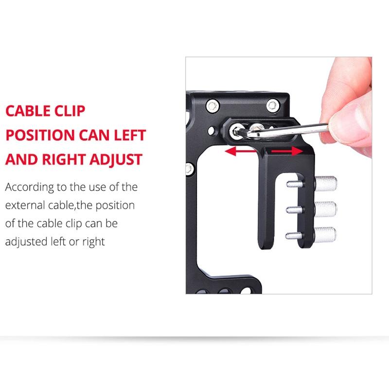 Video Camera Cage Stabilizer For Sony A7K / A72 / A73 / A7S2 / A7R3 / A7R2 / A7X Black 12