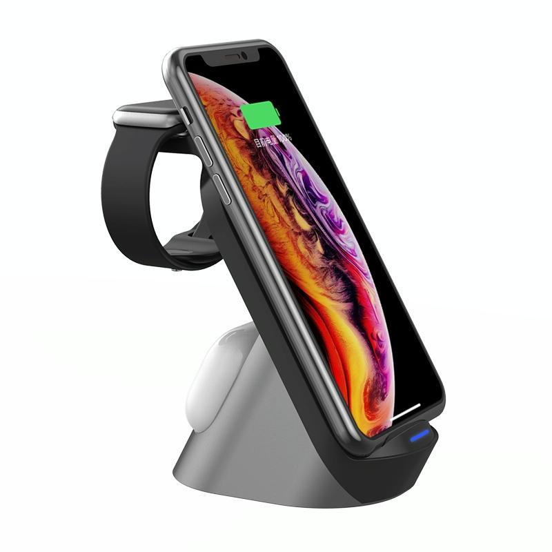 3 In 1 Wireless Charger For Iphone Apple Watch Airpods & Android Black 5