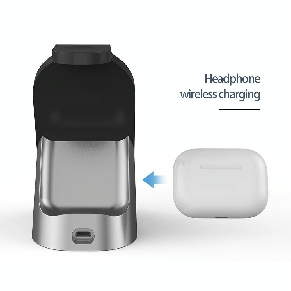 3 In 1 Wireless Charger For Iphone Apple Watch Airpods & Android Black 11