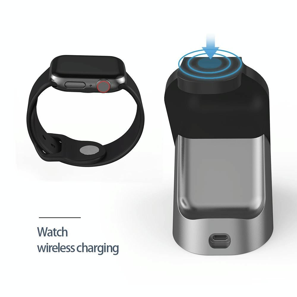 3 In 1 Wireless Charger For Iphone Apple Watch Airpods & Android Black 12