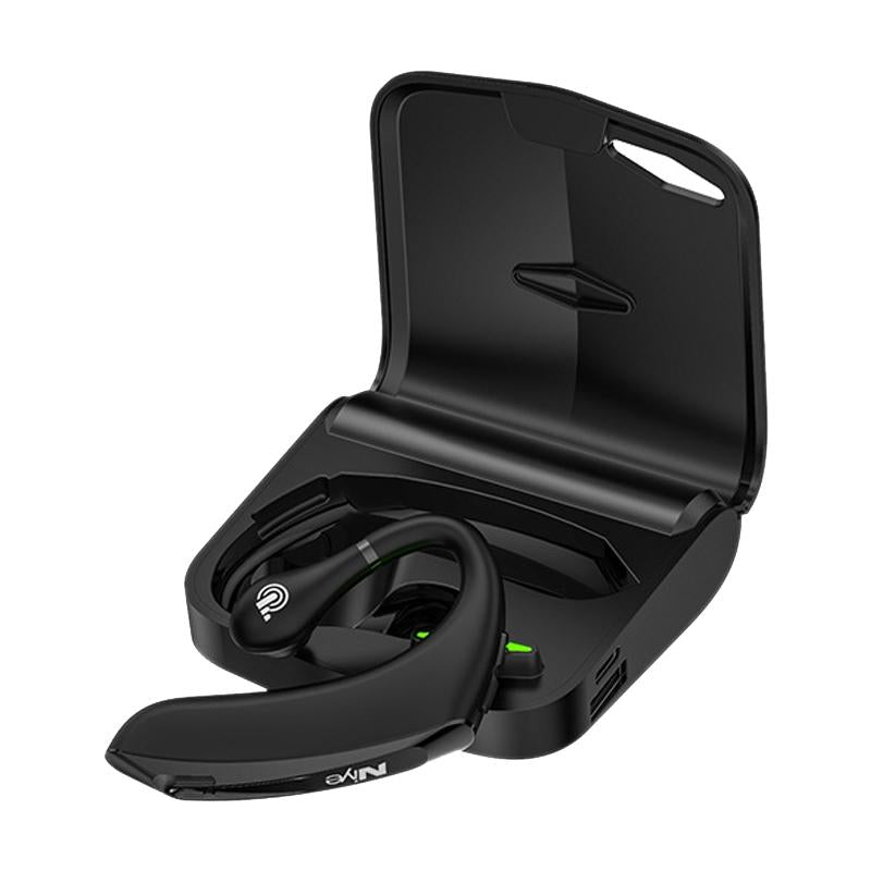 Wireless Bluetooth 5.0 Earphones with Charging Box - Universal Hanging Ear Style for Business and Sports - Black
