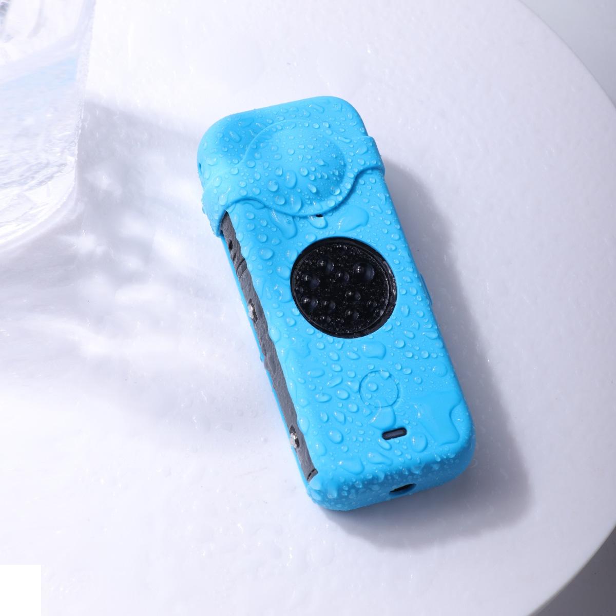 Silicone Case with Lens Cover for Insta360 one X2 - Full Body Dust Proof - Black 7