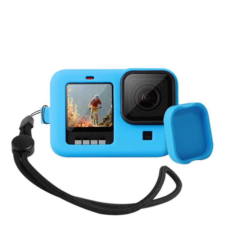 Silicone Case with Wrist Strap and Lens Cover for Gopro Hero10 / 9 - Black 3