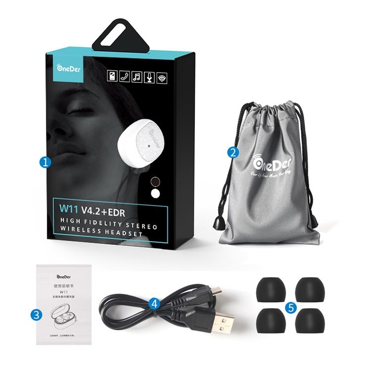True Wireless Bluetooth Earbuds Oneder W11 - Stereo Sound - Black 4