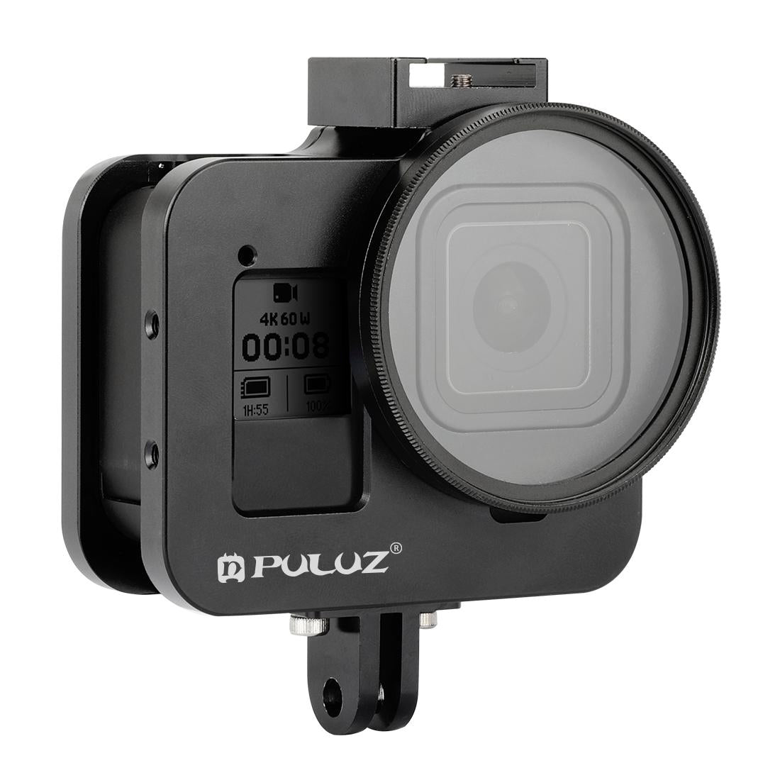 Aluminum Alloy Protective Cage with Insurance Frame and 52mm Uv Lens for Gopro Hero8 3
