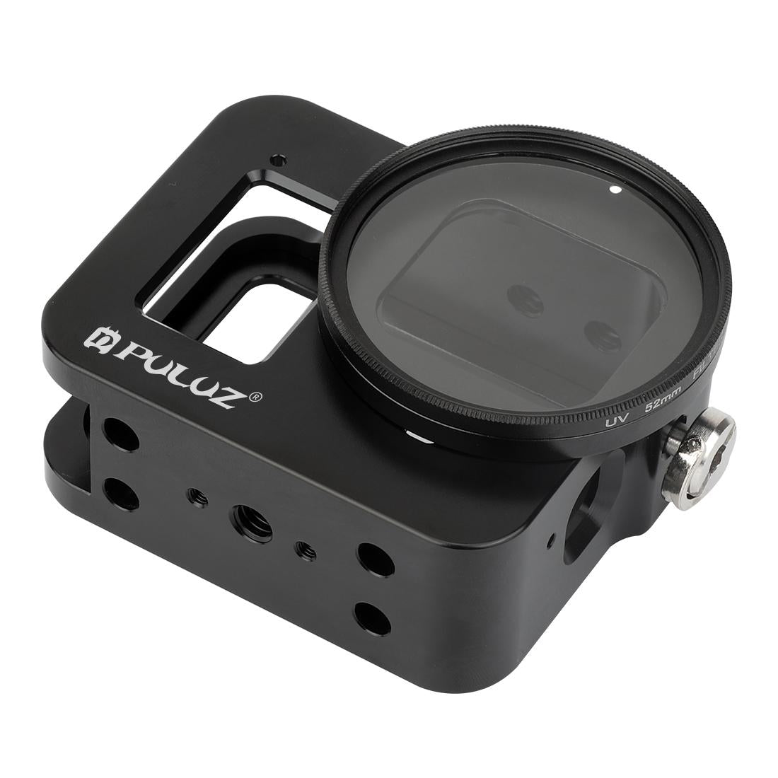 Aluminum Alloy Protective Cage with Insurance Frame and 52mm Uv Lens for Gopro Hero8 5