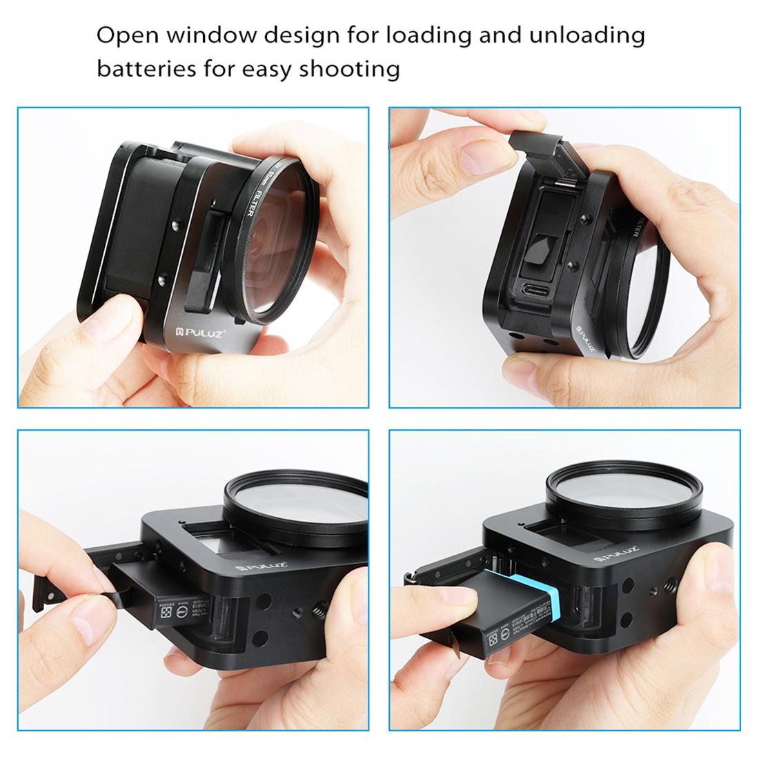 Aluminum Alloy Protective Cage with Insurance Frame and 52mm Uv Lens for Gopro Hero8 7