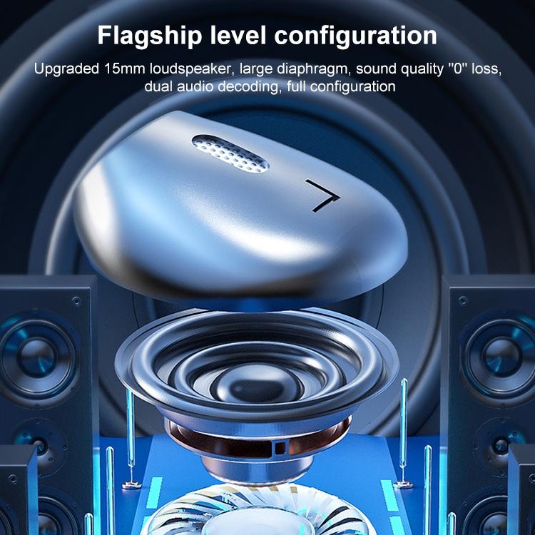 Wireless Bluetooth Earphones with Charging Case - V9 Mirror Noodle - Black 4