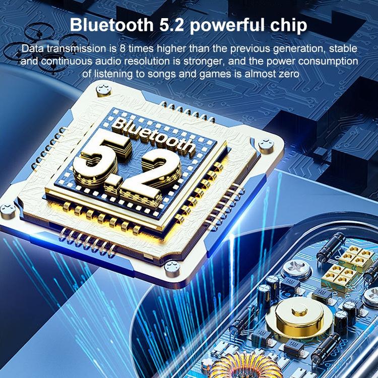 Wireless Bluetooth Earphones with Charging Case - V9 Mirror Noodle - Black 5