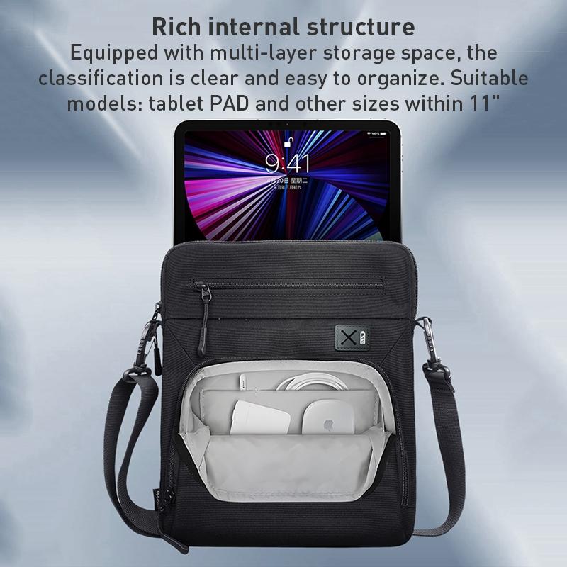 11 Inch Men Multifunctional Shoulder Bag Black 3