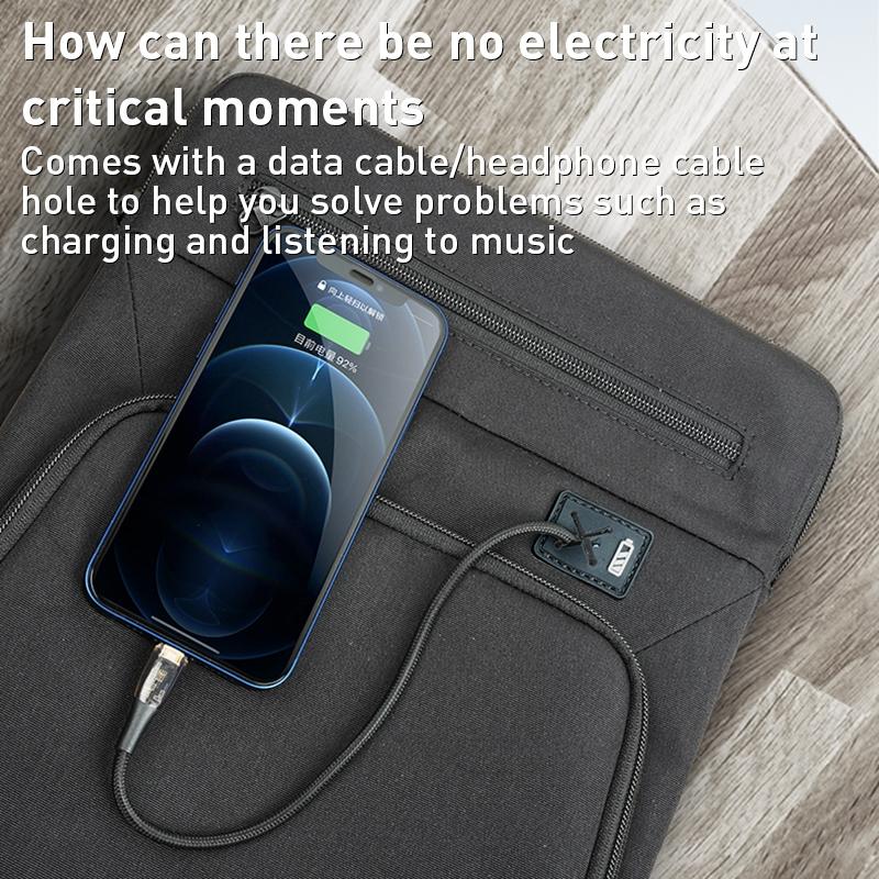 11 Inch Men Multifunctional Shoulder Bag Black 5