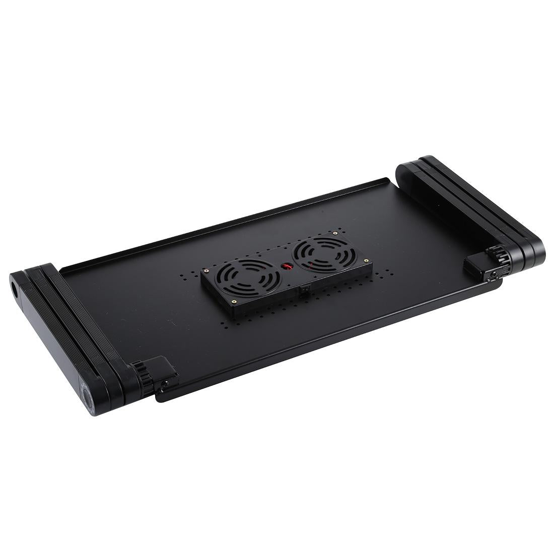 Adjustable Foldable Laptop Stand with Fans & Mouse Pad - Portable Aluminum - Black 5