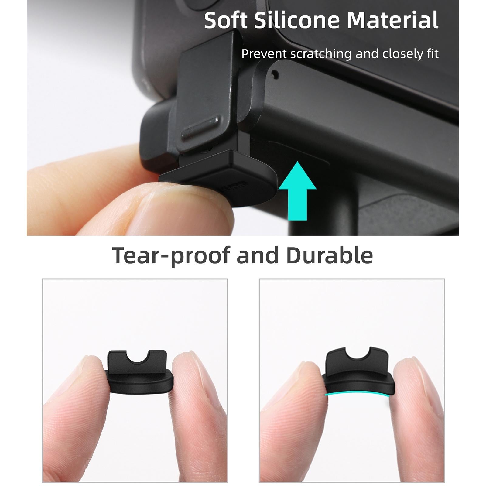 4-piece Silicone Anti-release Plugs for Dji Action 2 7