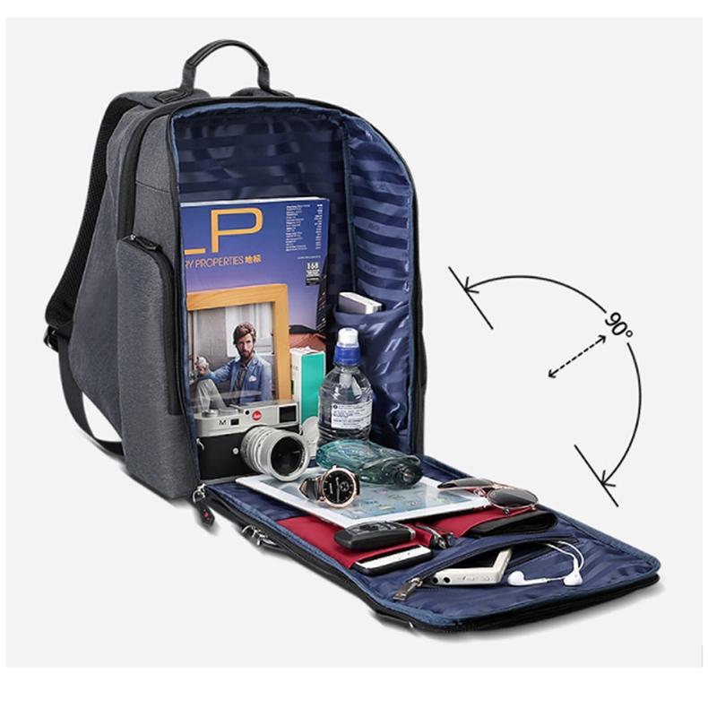 Waterproof Anti-Theft Usb Shoulder Bag - Large Capacity - Black 4