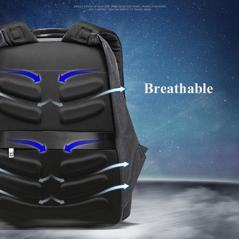 Waterproof Anti-Theft Usb Shoulder Bag - Large Capacity - Black 7