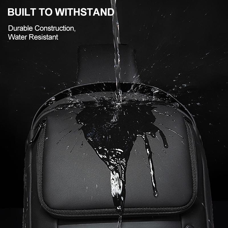 Waterproof Oxford Cloth Crossbody Chest Bag With Usb Port 35 X 21 X 12Cm Black 6