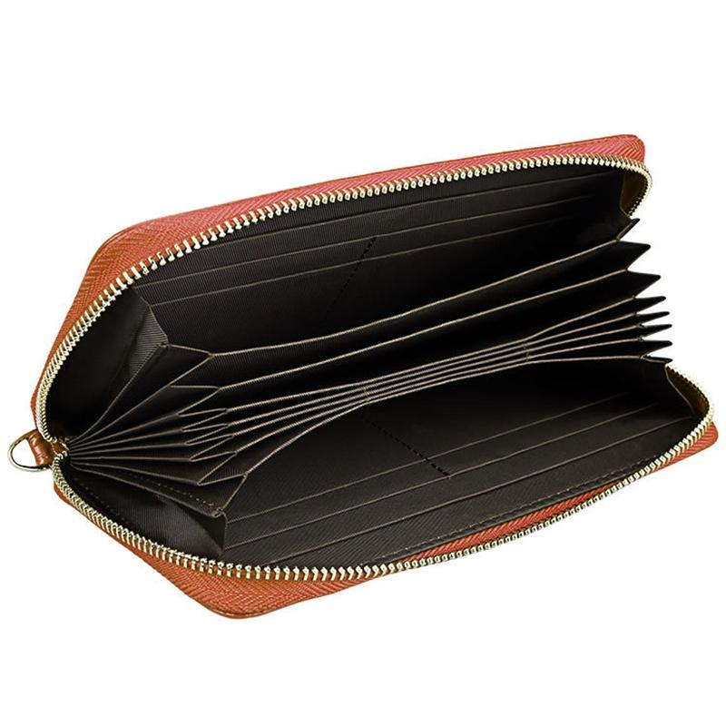 Leather Rfid Card Holder Wallet with Hand Strap - Black 14