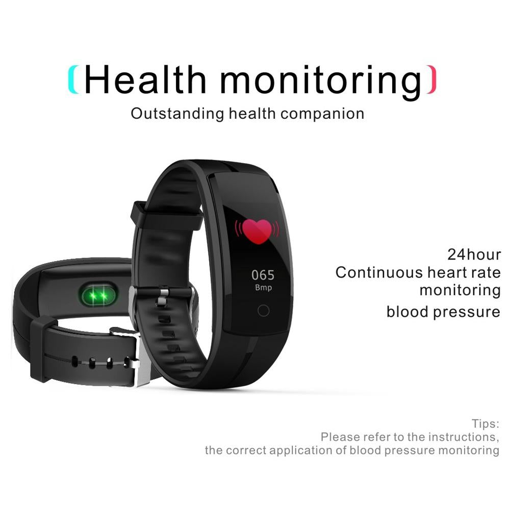 Waterproof Tft Smart Bracelet With Call / Heart / Sleep / Sedentary / Bp Monitoring - Black 10