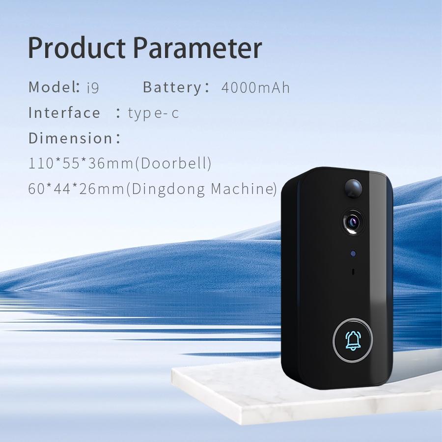 Wireless Doorbell Camera With Night Vision And Motion Detection - Black 6