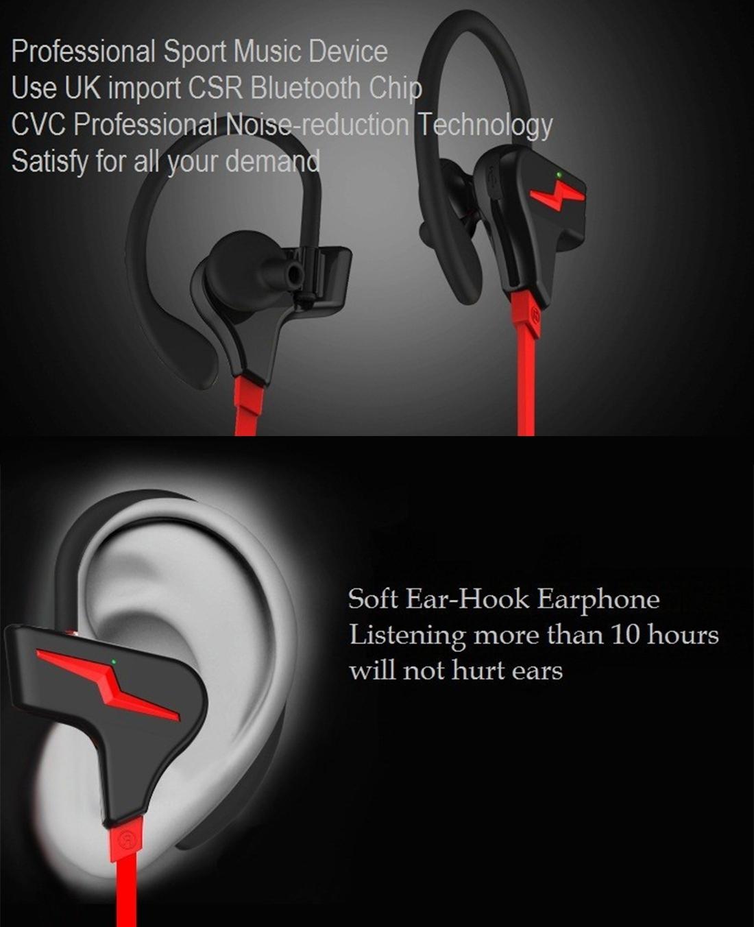 Sport Style Bluetooth 4.1 In-ear Earphone for Iphone - S30 - Black 6