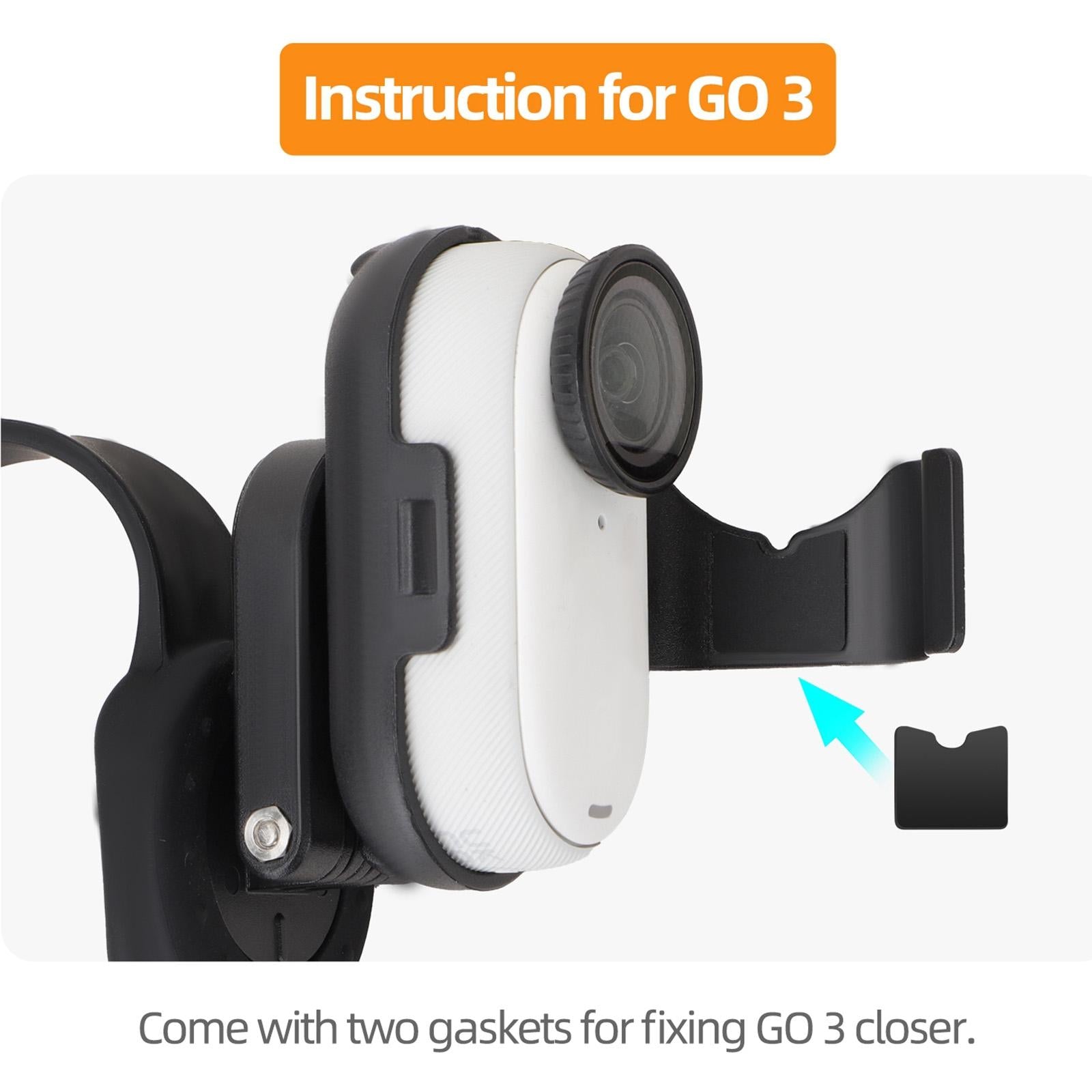 Insta360 Go 3s / Go 3 Sunnylife Camera Strap with Magnetic Mount and Silicone Wristband for Drone and Backpack - Black Stripe 5