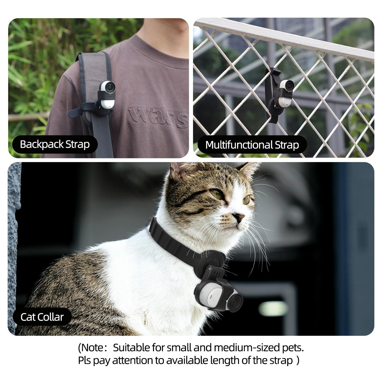 Insta360 Go 3s / Go 3 Sunnylife Camera Strap with Magnetic Mount and Silicone Wristband for Drone and Backpack - Black Stripe 10