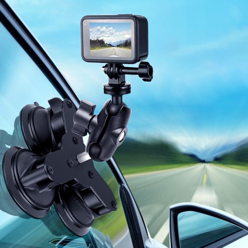 Triangle Suction Cup Mount for Gopro with Tripod Adapter and Phone Clamp 5