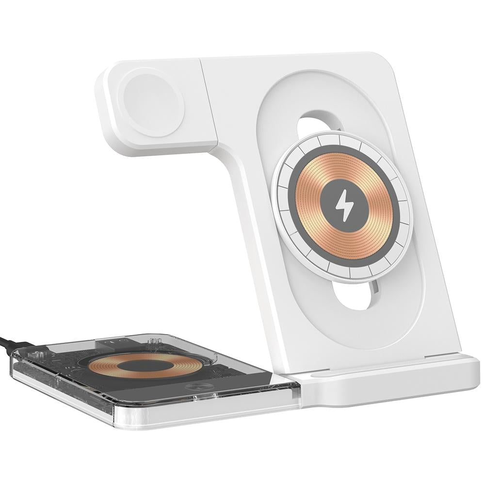 15W 5 In 1 Foldable Magnetic Wireless Charger With Night Light - Black 12