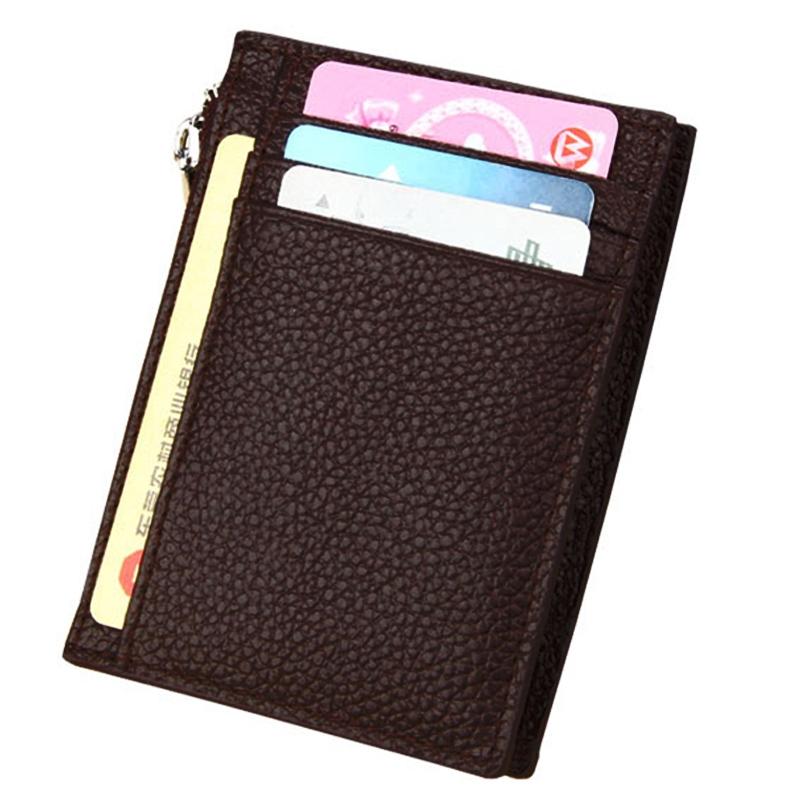 Leather Rfid Blocking Card Holder Wallet - 11x8x1.5cm - Black 5