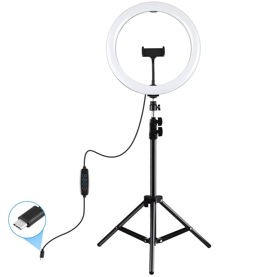 11.8 Led Ring Light with Tripod and Phone Clamp - 3 Modes Dual Colour Temperature Curved Surface - Black 3