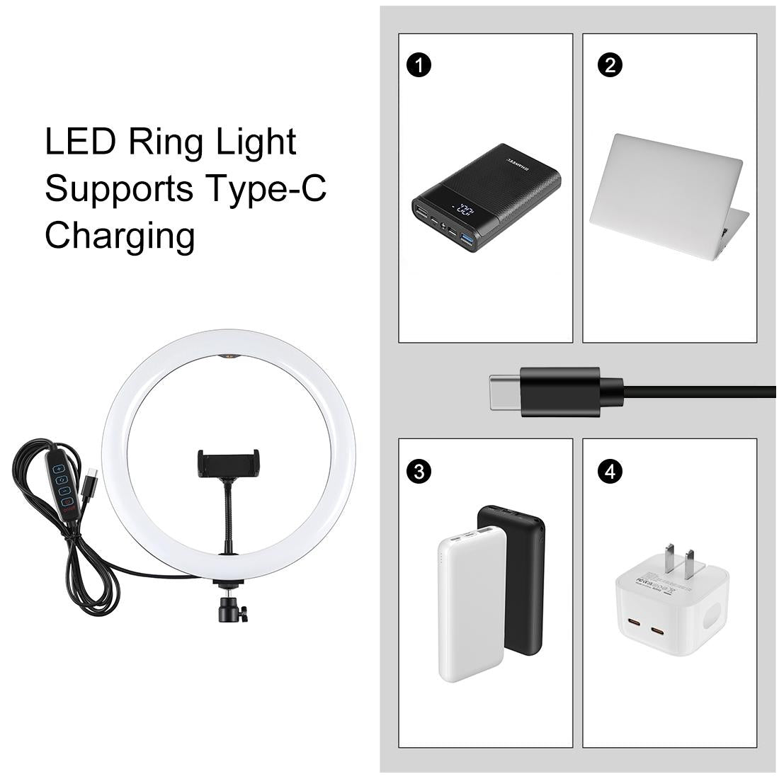 11.8 Led Ring Light with Tripod and Phone Clamp - 3 Modes Dual Colour Temperature Curved Surface - Black 6