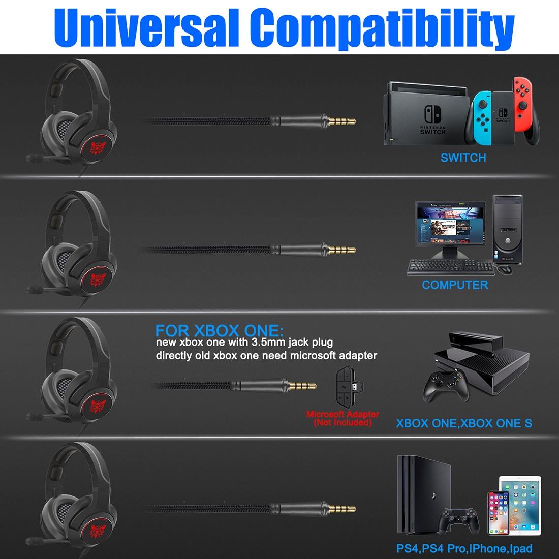 Adjustable Rgb Gaming Headset With Mic Black 12