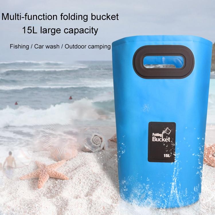15L Outdoor Portable Folding Sink Pvc Collapsible Bucket - Black 15