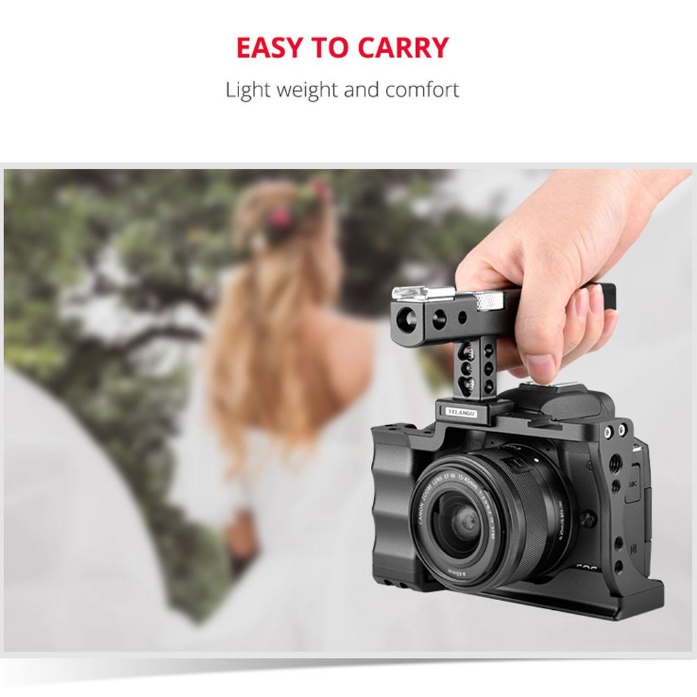 Video Camera Cage Stabilizer With Handle For Canon Eos M50 - Black 10