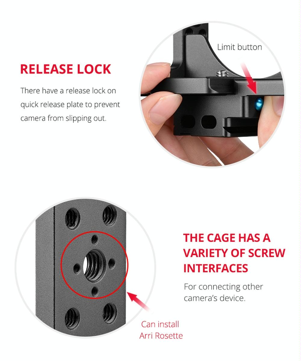 Video Camera Cage Stabilizer For Nikon Z6 / Z7 - Black 5