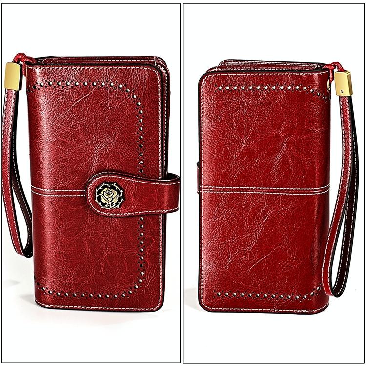 3556 Large Capacity Long Multi-function Anti-magnetic Rfid Wallet Clutch for Women with Card Slots - Black 5