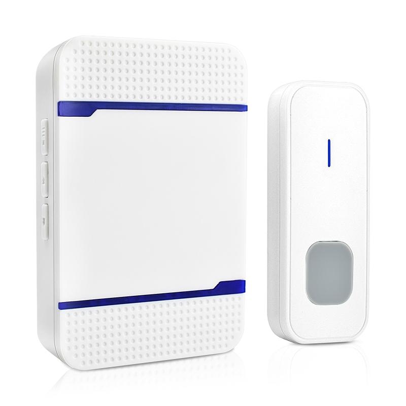 Wireless Waterproof Doorbell Receiver - 110Db Low Power 300M Range 53 Music Options Night Light - Black 12