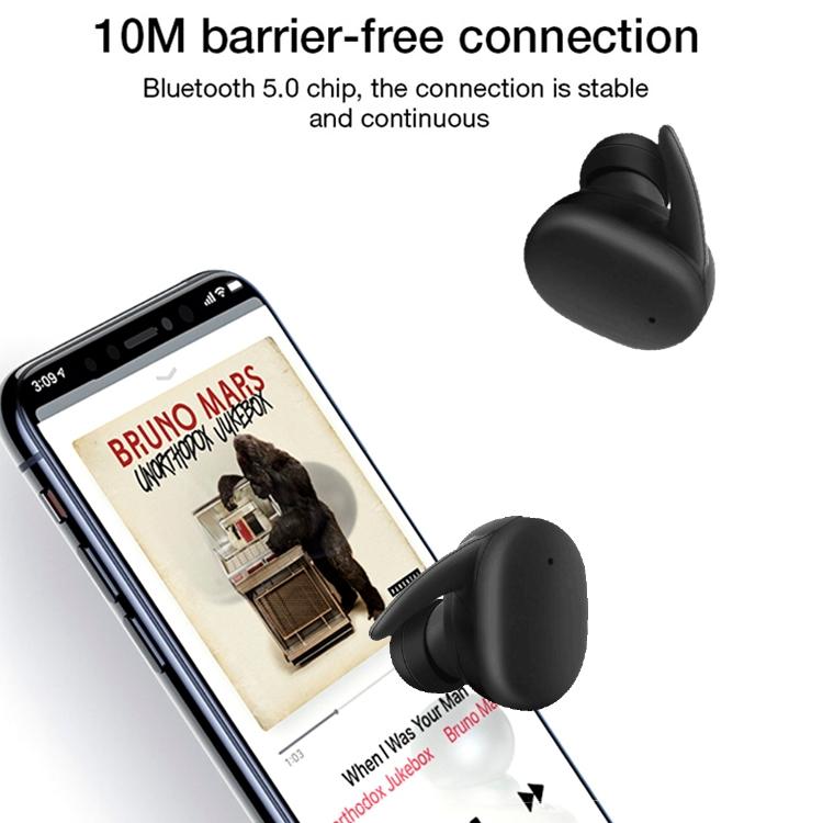 Waterproof Wireless Bluetooth Earphones with Magnetic Charging Box - 300mah - Black 4