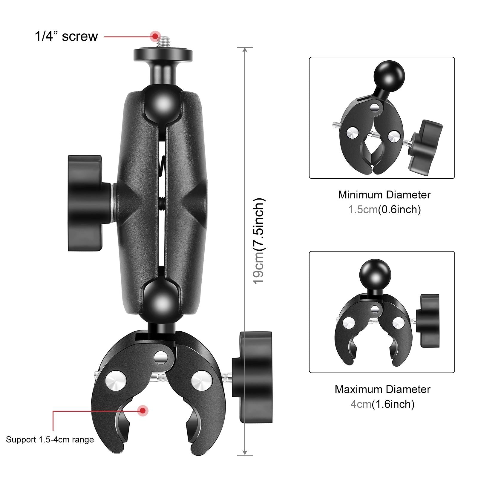 Universal Motorcycle Handlebar Mount for Action Cameras 3