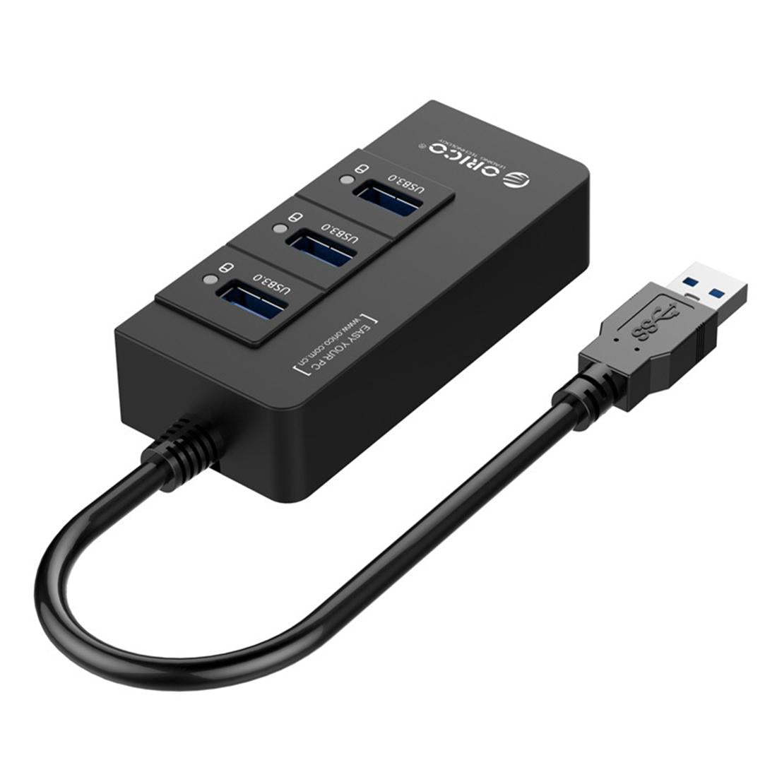 3-Port Usb3.0 Hub With Gigabit Ethernet Black 3