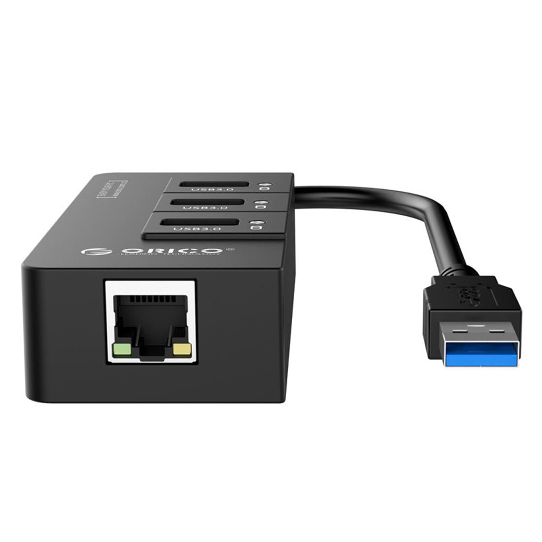 3-Port Usb3.0 Hub With Gigabit Ethernet Black 4